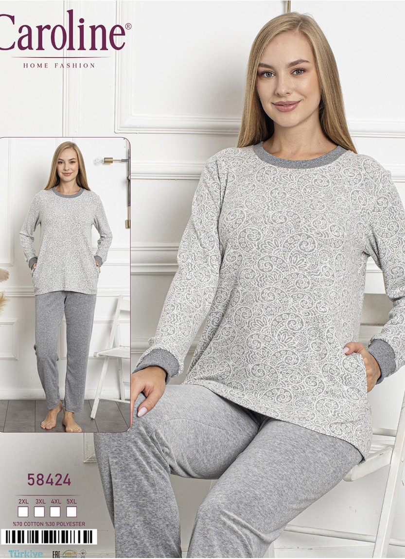 Caroline 58424 Pants Homewear Set (2XL+3XL+4XL+5XL) — Turkey wholesale collection