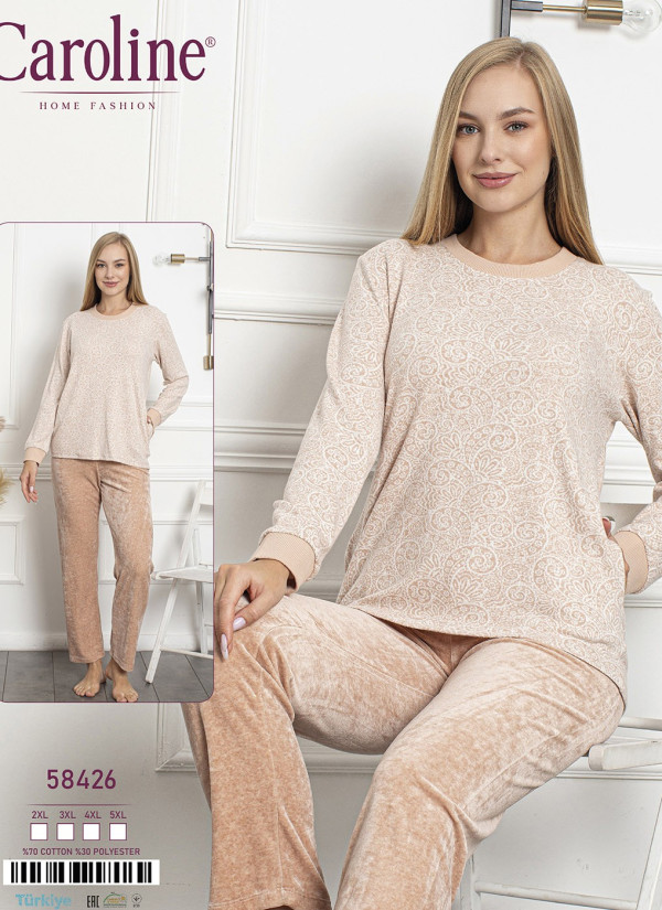 Caroline 58426 Pants Homewear Set (2XL+3XL+4XL+5XL) — Istanbul wholesale supplier
