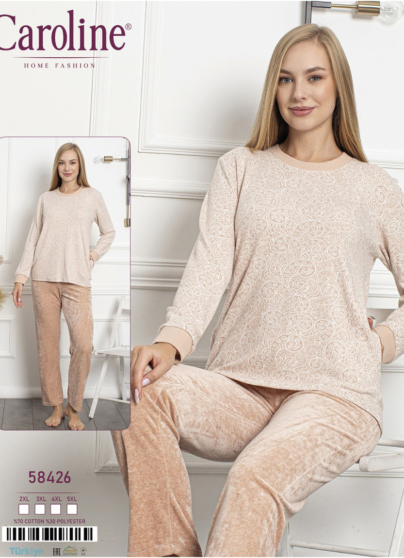Caroline 58426 Pants Homewear Set (2XL+3XL+4XL+5XL) — Istanbul wholesale supplier
