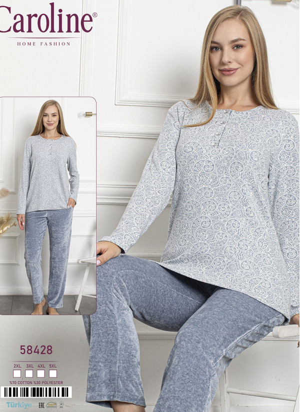 Caroline 58428 Pants Homewear Set (2XL+3XL+4XL+5XL) — Turkey wholesale collection