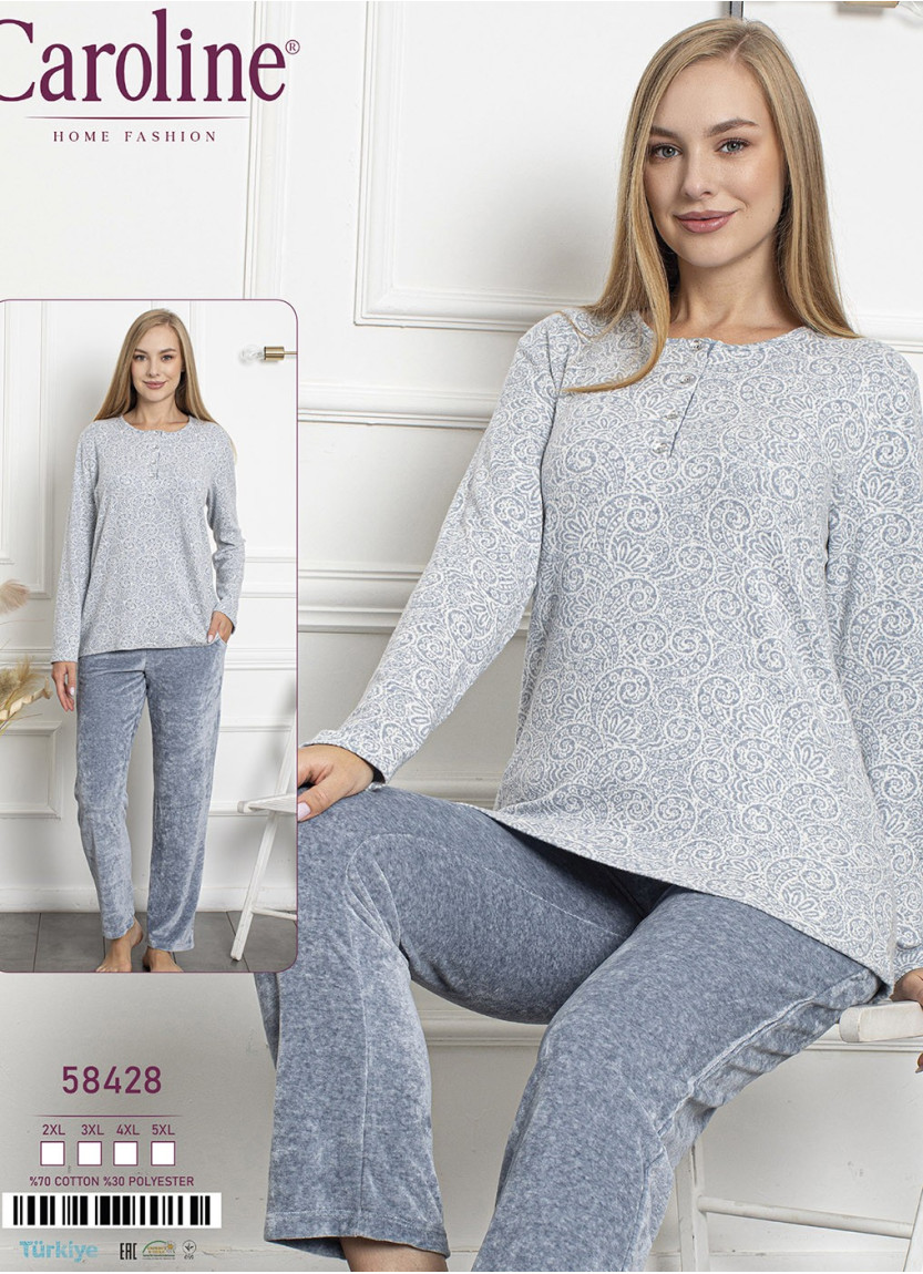 Caroline 58428 Pants Homewear Set (2XL+3XL+4XL+5XL) — Turkey wholesale collection
