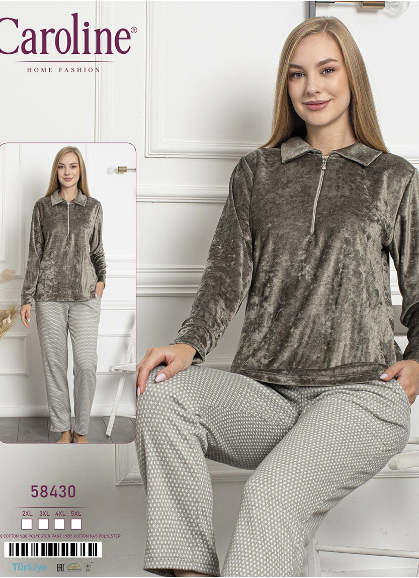 Caroline 58430 Pants Homewear Set (2XL+3XL+4XL+5XL) — Istanbul wholesale supplier