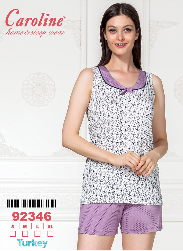 Caroline 92346 Shorts Homewear Set (S+M+L+XL) — Turkish factory wholesale
