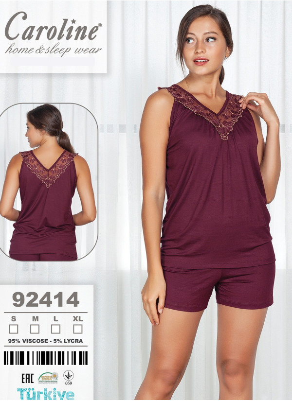 Caroline 92414 Shorts Homewear Set (S+M+L+XL) — Turkish factory wholesale