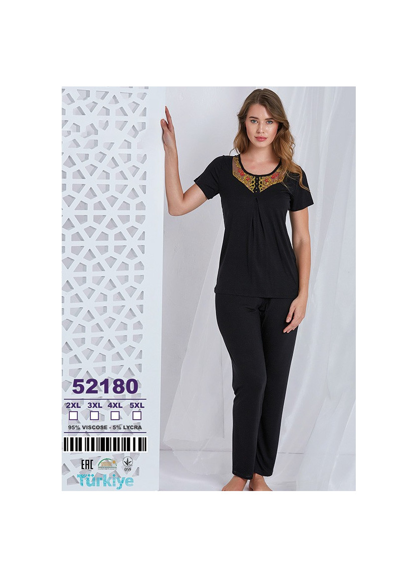 Caroline 52180 Pants Homewear Set (2XL+3XL+4XL+5XL) — Turkish factory wholesale