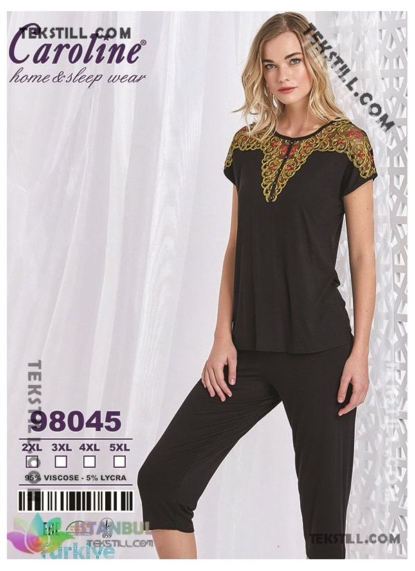 Caroline 98045 Capri Homewear Set (2XL+3XL+4XL+5XL) — Turkish factory wholesale