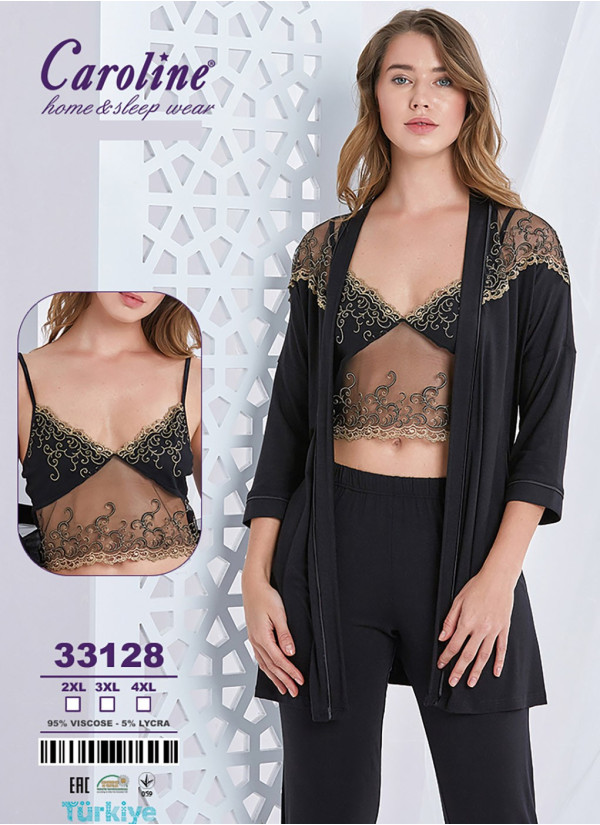 Caroline 33128 Women's Pajama Set (2XL+3XL+4XL) — Turkish textile wholesale