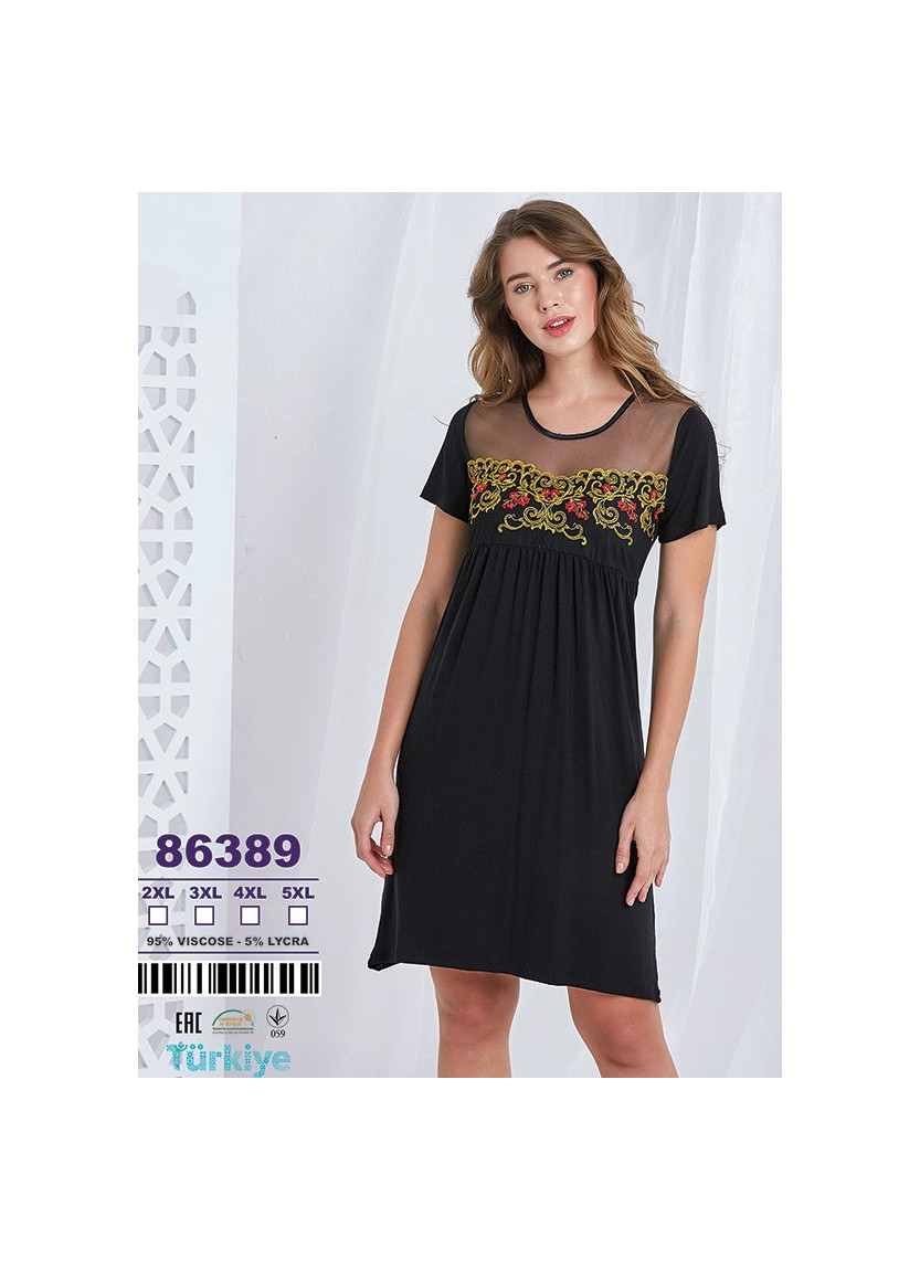 Ночная Сорочка (2XL+3XL+4XL+5XL) Caroline Caroline 86389 — оптовая поставка из Турции