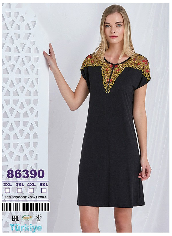 Caroline 86390 Nightdress (2XL+3XL+4XL+5XL) — Turkish textile wholesale