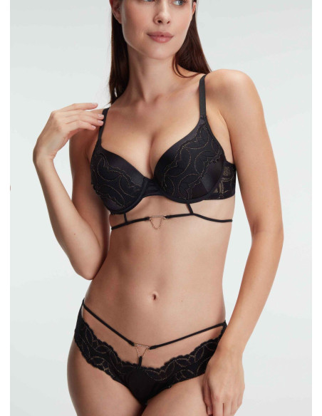 Anil 4842 BLACK Bra and Briefs Set — Turkish factory wholesale