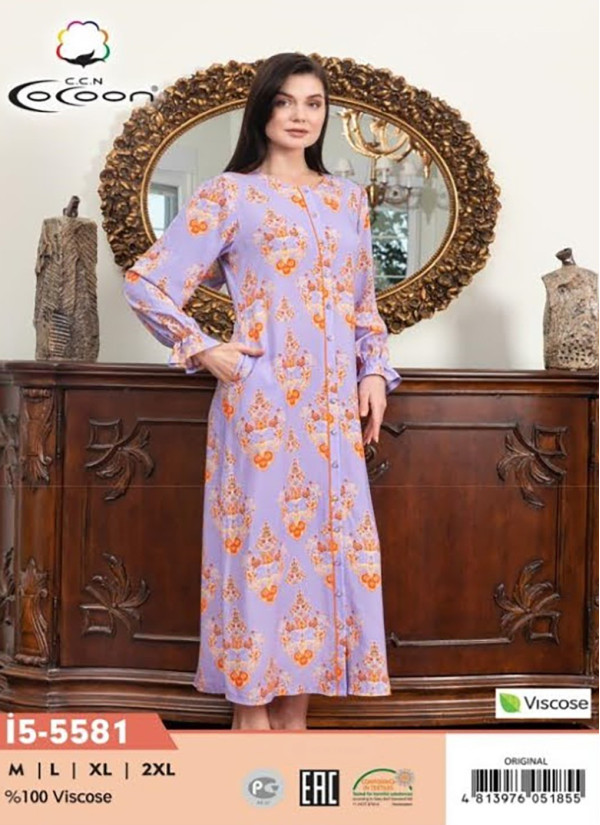 CCNİ5-5581_ORI Women's Robe (M+L+XL+2XL) — Turkish factory wholesale