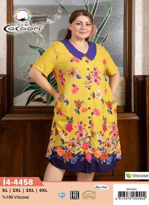 CCNİ4-4458_ORI Women's Robe (XL+XXL+3XL+4XL) — Turkish factory wholesale