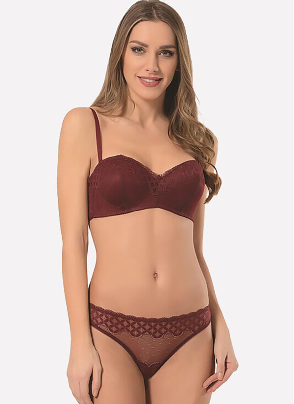 NBB 4645 BORDO Bra and Briefs Set — direct Turkish factory supply