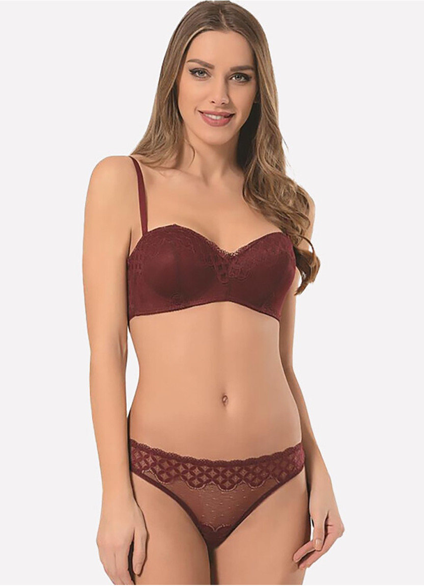 NBB 4645 BORDO Bra and Briefs Set — direct Turkish factory supply