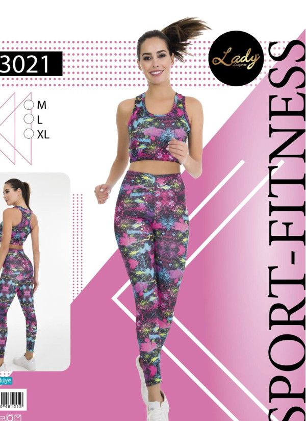 Женский Фитнес Спорт Комплект с Лосинами (M+L+XL) Lady Lady 3021 — купить оптом со Стамбула