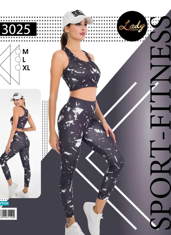 Женский Фитнес Спорт Комплект с Лосинами (M+L+XL) Lady Lady 3025 — оптовая поставка из Турции