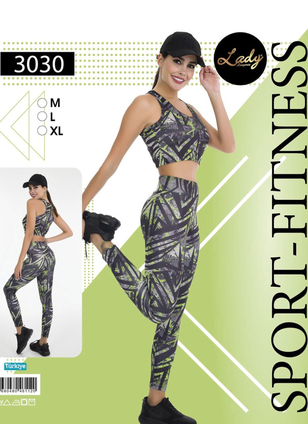 Женский Фитнес Спорт Комплект с Лосинами (M+L+XL) Lady Lady 3030 — турецкий текстиль оптом
