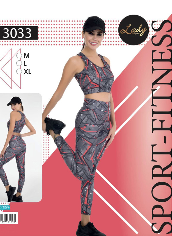 Женский Фитнес Спорт Комплект с Лосинами (M+L+XL) Lady Lady 3033 — оптовая поставка из Турции