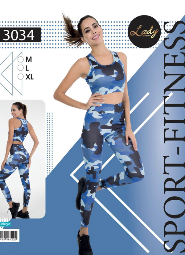 Женский Фитнес Спорт Комплект с Лосинами (M+L+XL) Lady Lady 3034 — турецкий текстиль оптом