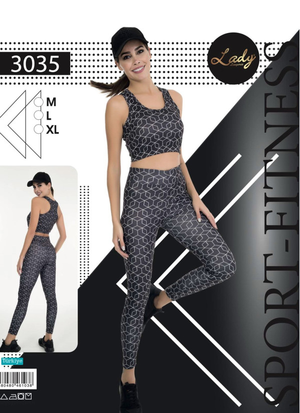 Женский Фитнес Спорт Комплект с Лосинами (M+L+XL) Lady Lady 3035 — оптом для магазинов и бутиков