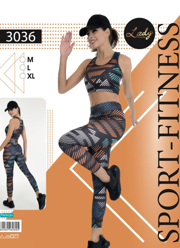 Женский Фитнес Спорт Комплект с Лосинами (M+L+XL) Lady Lady 3036 — купить оптом из Турции