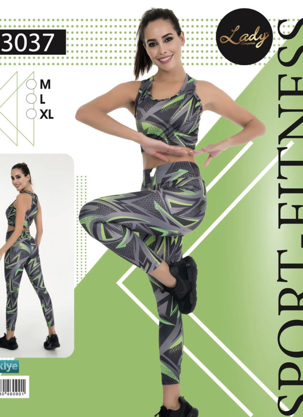 Женский Фитнес Спорт Комплект с Лосинами (M+L+XL) Lady Lady 3037 — оптовая поставка из Турции