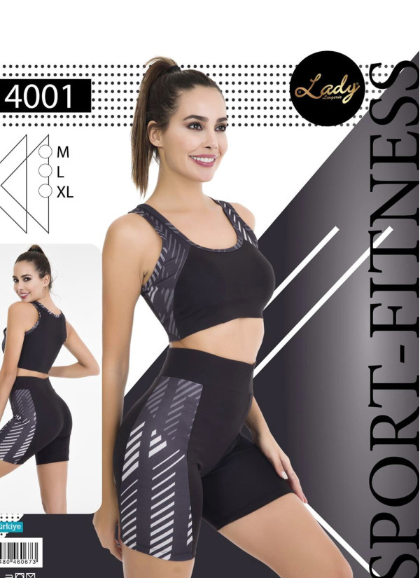Женский Фитнес Спорт Комплект с Шортами (M+L+XL) Lady Lady 4001 — купить оптом из Турции