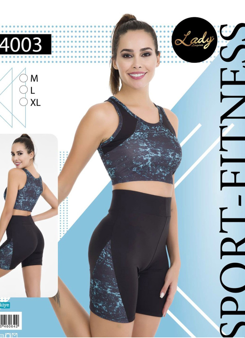 Женский Фитнес Спорт Комплект с Шортами (M+L+XL) Lady Lady 4003 — турецкий текстиль оптом