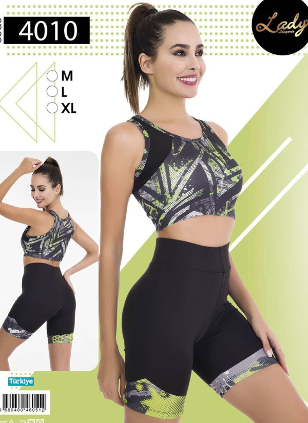 Женский Фитнес Спорт Комплект с Шортами (M+L+XL) Lady Lady 4010 — оптовая поставка из Турции