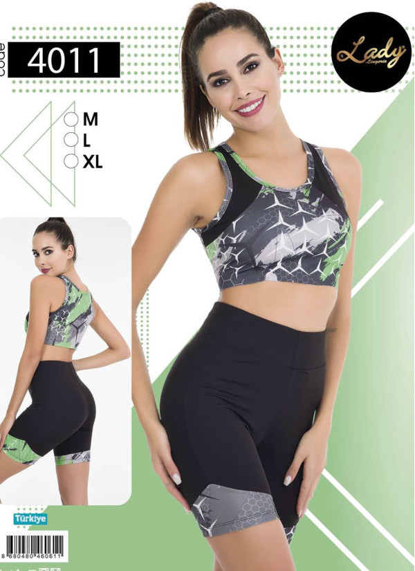 Женский Фитнес Спорт Комплект с Шортами (M+L+XL) Lady Lady 4011 — турецкий текстиль оптом