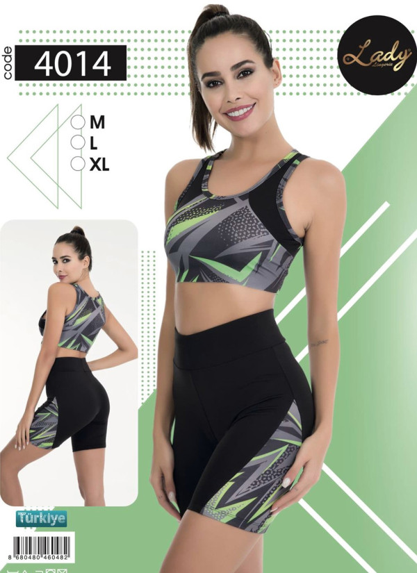 Женский Фитнес Спорт Комплект с Шортами (M+L+XL) Lady Lady 4014 — оптовая поставка из Турции