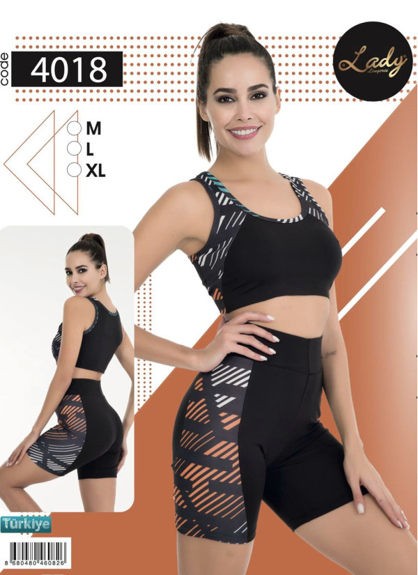 Женский Фитнес Спорт Комплект с Шортами (M+L+XL) Lady Lady 4018 — купить оптом из Турции