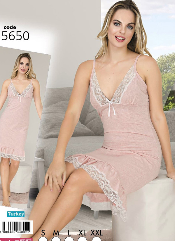 Lady 5650 Nightdress (S+M+L+XL+XXL) — Turkish textile wholesale