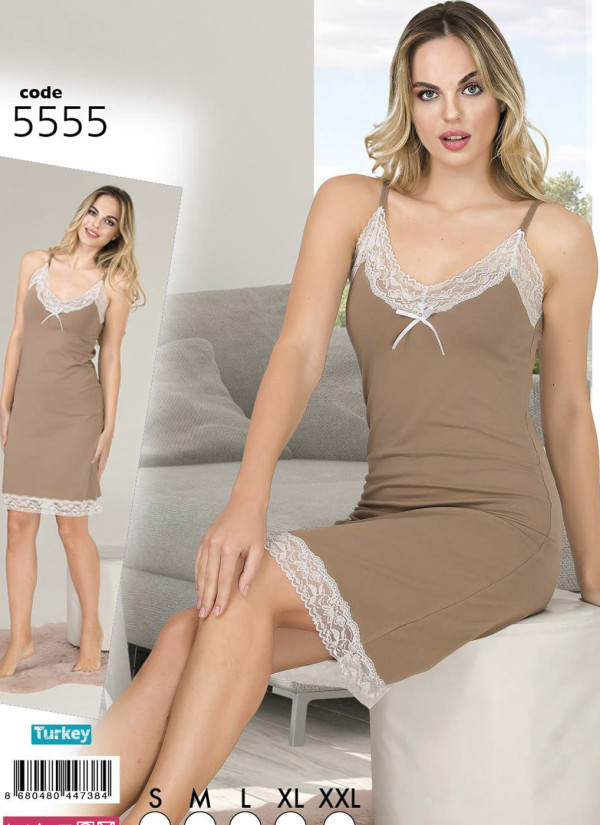 Lady 5555 Nightdress (S+M+L+XL+XXL) — wholesale from Turkey