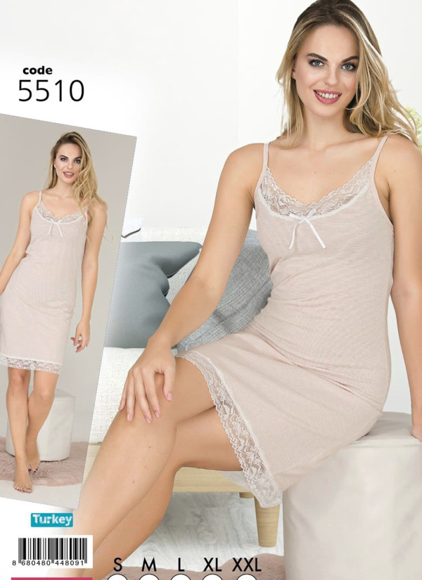 Lady 5510 Nightdress (S+M+L+XL+XXL) — Turkish textile wholesale