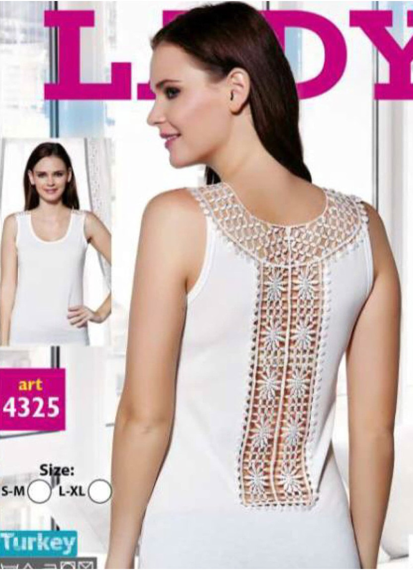 Кофта Женская с гипюром (S/M+L/XL) Lady Lady 4325 — турецкий текстиль оптом