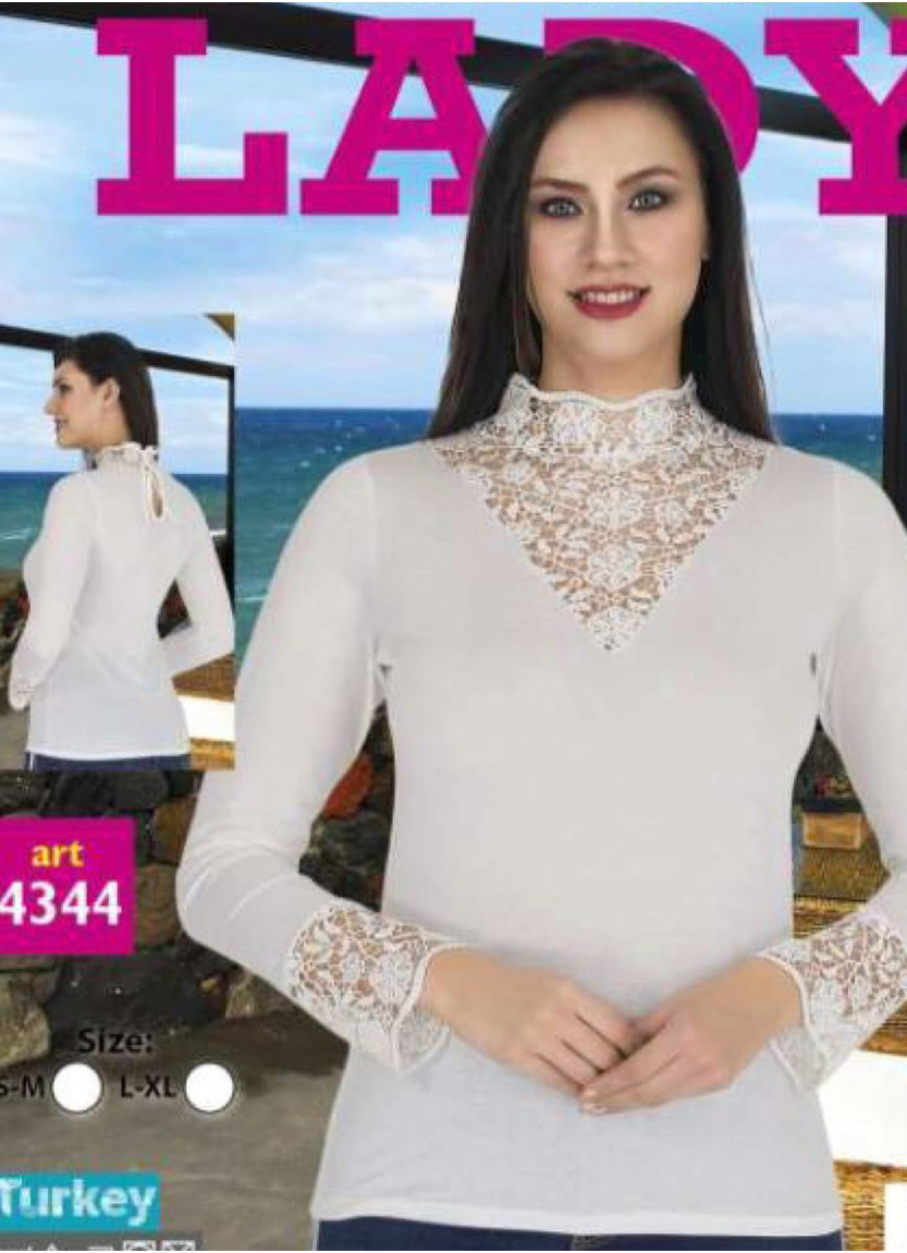 Кофта Женская с гипюром (S/M+L/XL) Lady Lady 4344 — оптовая поставка из Турции