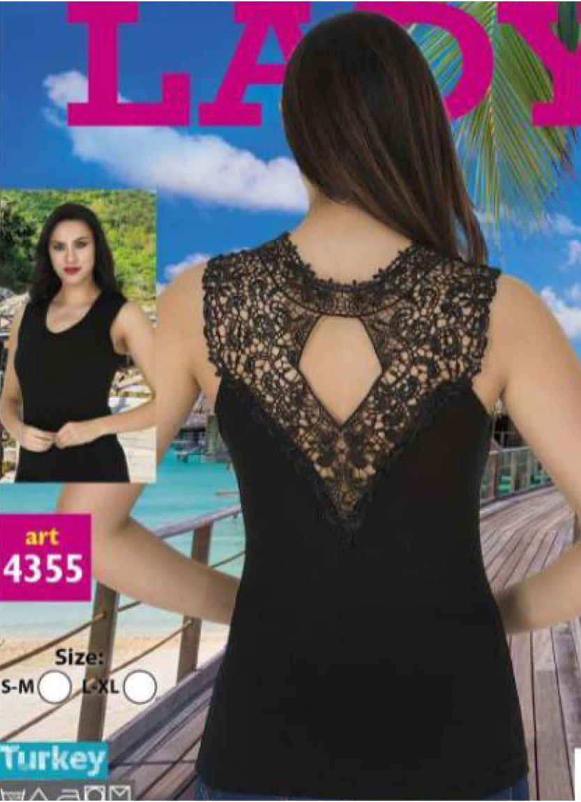 Кофта Женская с гипюром (S/M+L/XL) Lady Lady 4355 — турецкий текстиль оптом