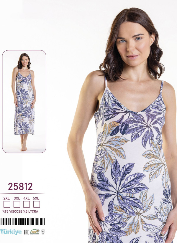 Caroline 25812 Nightdress (2XL+3XL+4XL+5XL) — Turkish textile wholesale