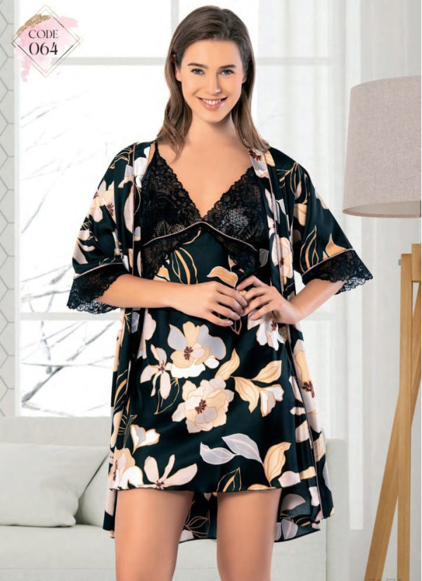Fall 064 Satin Women's Robe — wholesale from Turkey