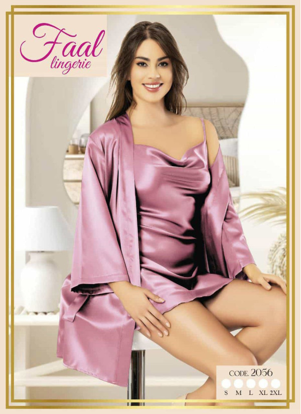 Fall 2056 Satin Women's Robe — Turkish factory wholesale