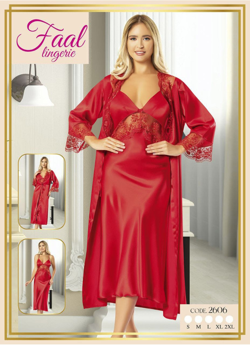 Fall 2606 Satin Women's Robe — Turkish factory wholesale