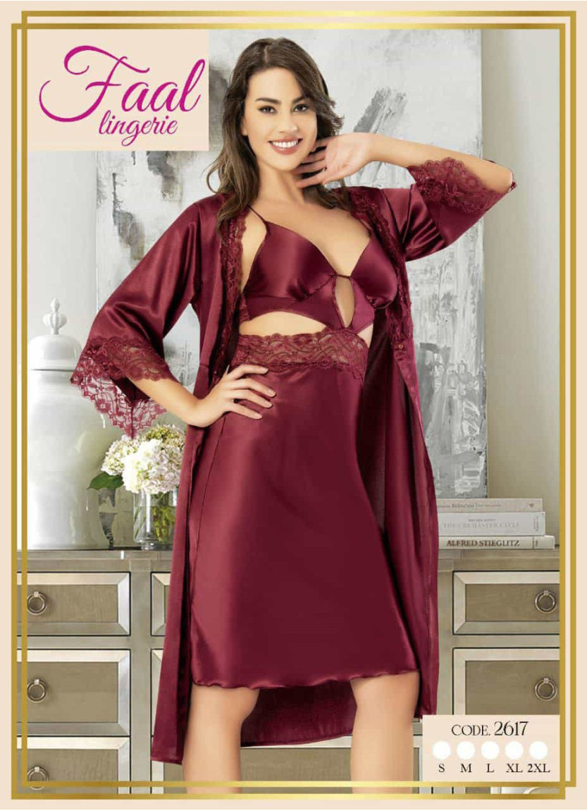 Fall 2617 Satin Women's Robe — Istanbul wholesale supplier