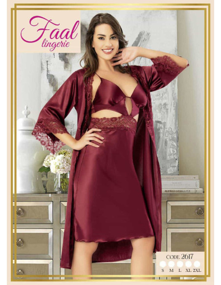 Fall 2617 Satin Women's Robe — Istanbul wholesale supplier