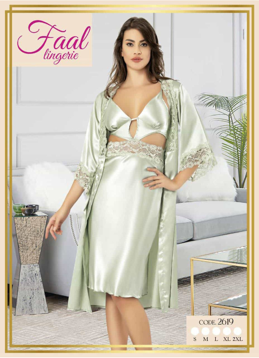 Fall 2619 Satin Women's Robe — Istanbul wholesale supplier