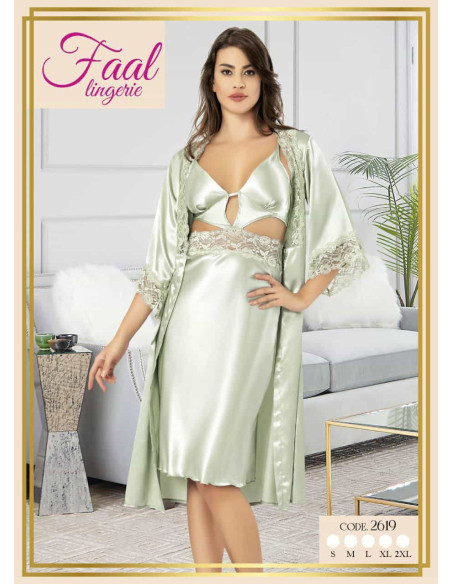 Fall 2619 Satin Women's Robe — Istanbul wholesale supplier