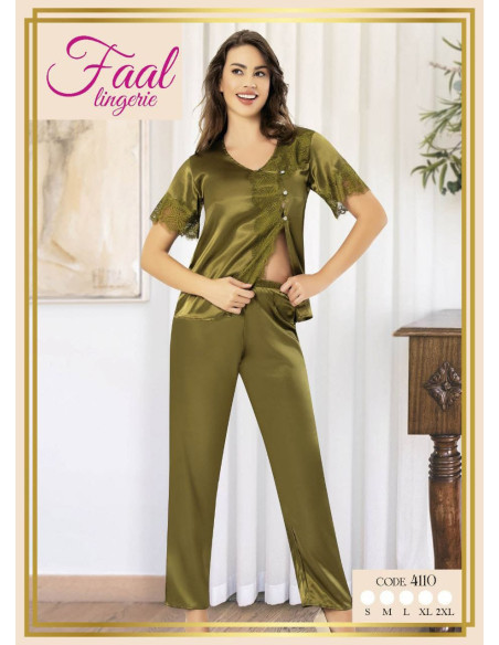 Fall 4110 Satin Women's Pajama Set — Turkish factory wholesale