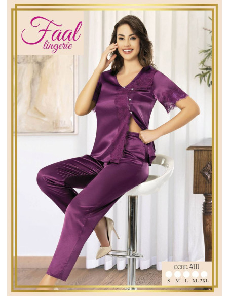 Fall 4111 Satin Women's Pajama Set — factory-direct from Turkey