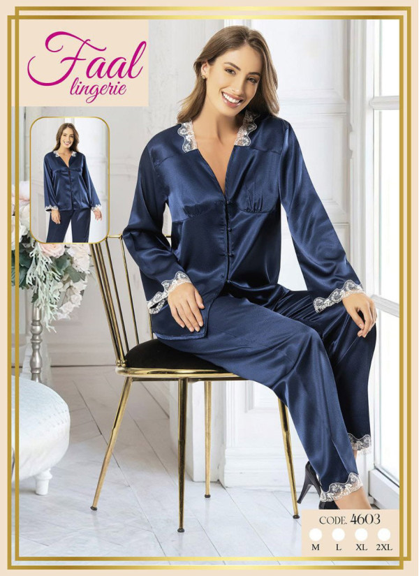 Fall 4603 Satin Women's Pajama Set — Turkish factory wholesale