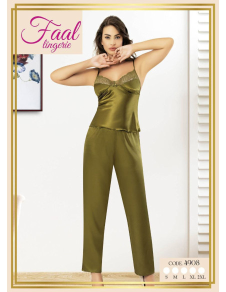 Fall 4908 Satin Women's Pajama Set — Turkey wholesale collection
